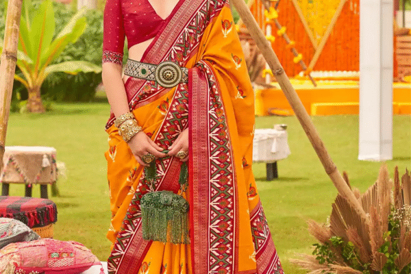 Timeless Grace of Gujarati Patola Saree, Champaswaralu Gold Designs, and Sterling Silver Bangles